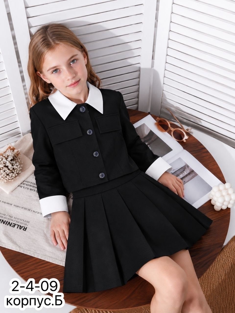школьный костюм двойка с юбкой и укороченным пиджаком sheng yuan fashion,костюм школьный,школьная форма костюм,пиджак школьный для девочек,костюм школьный для девочек