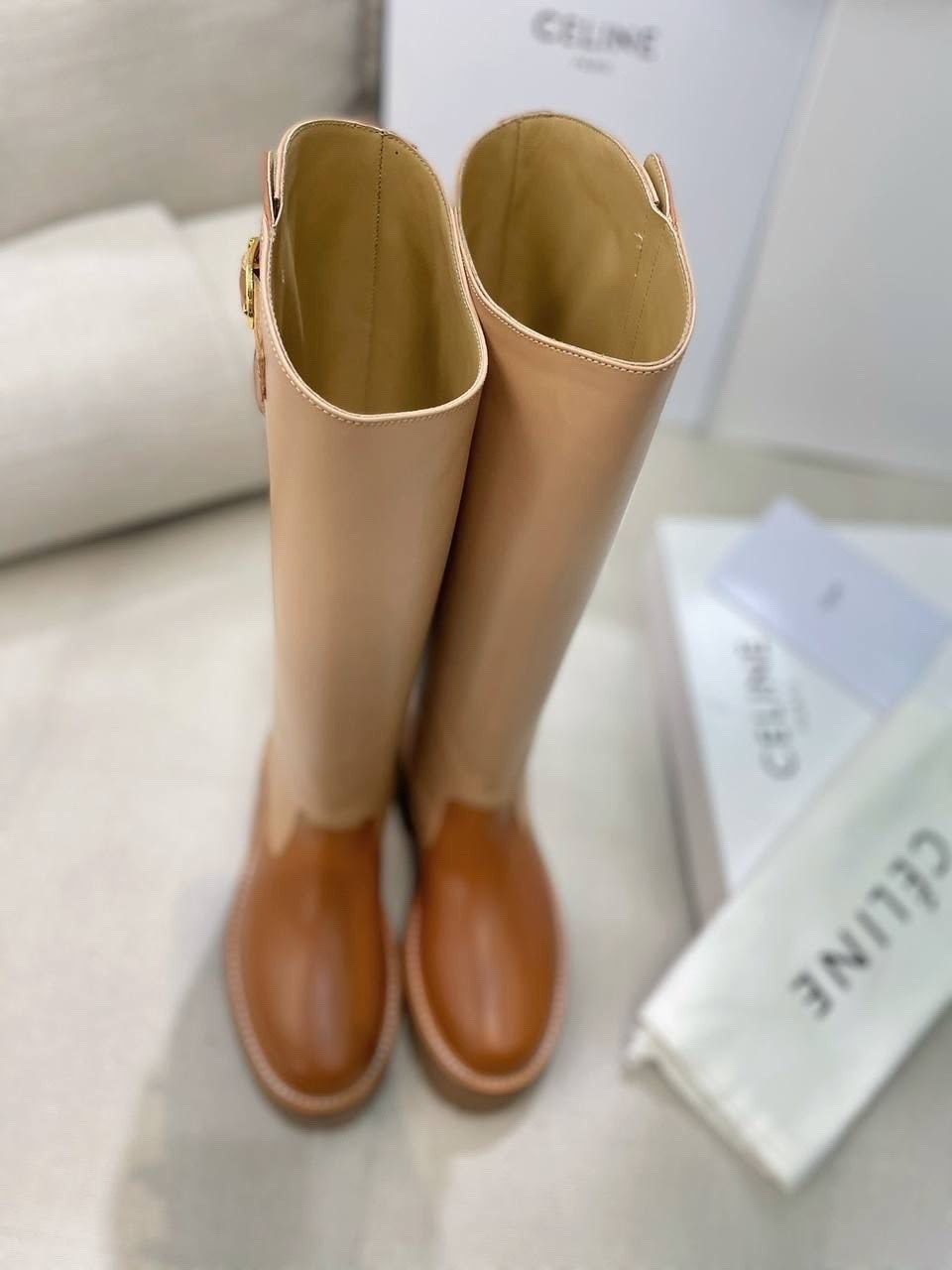 сапоги celine,сапоги кожаные celine,,женские сапоги,женские кожаные сапоги hermes premium brown