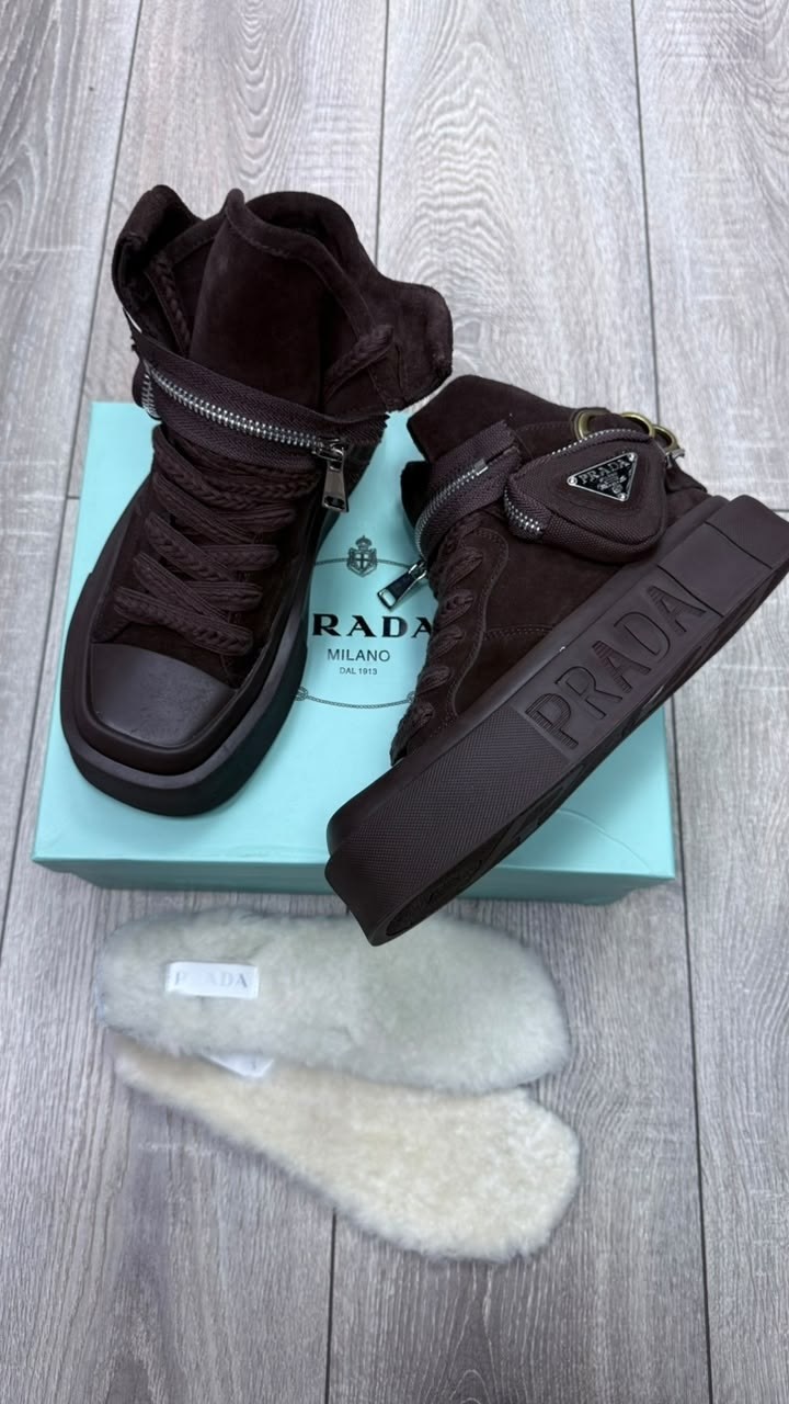 ,кеды prada,кроссовки prada,ботинки зимние prada с натуральным мехом,кроссовки prada женские