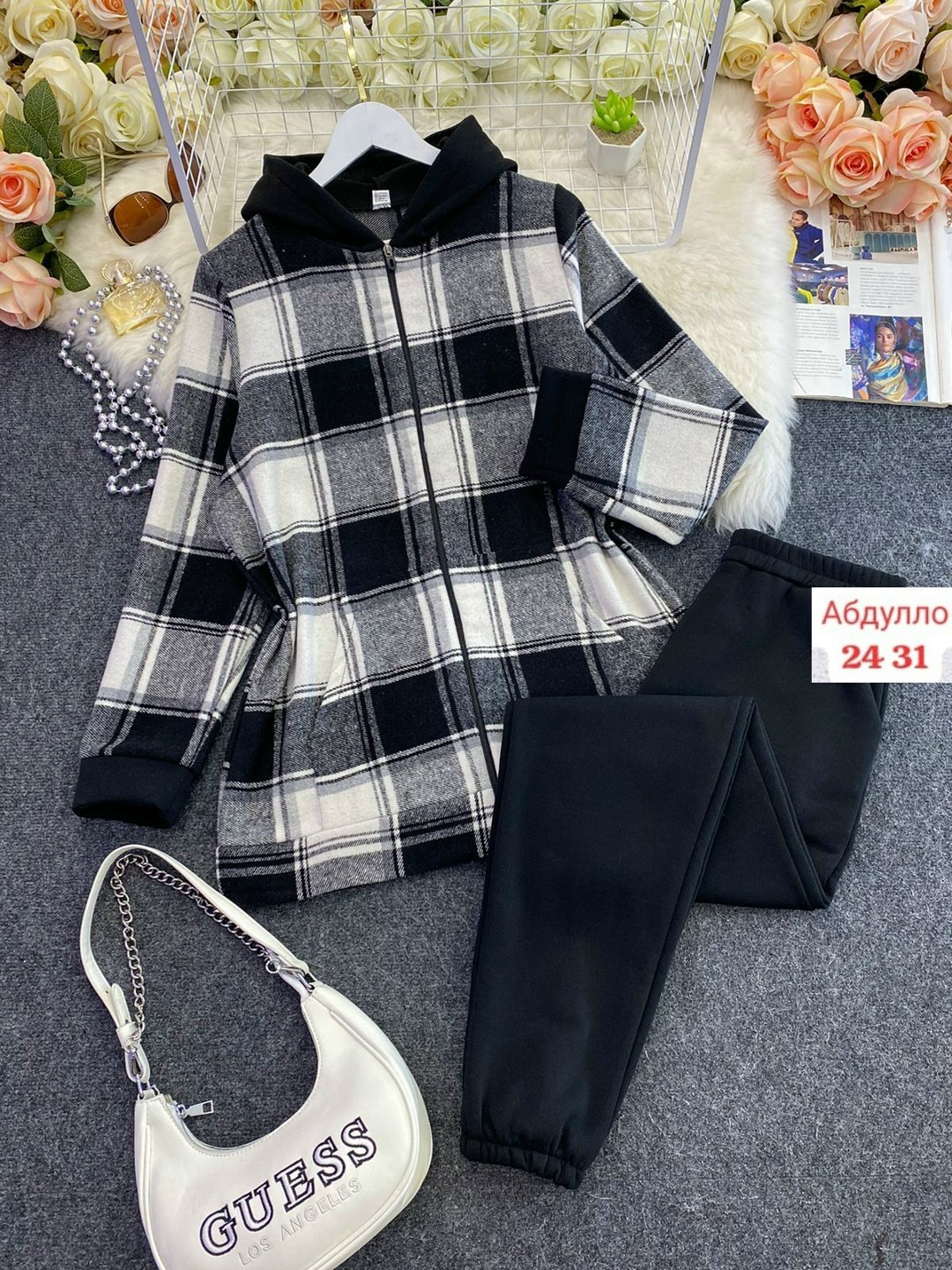 спортивный женский костюм двойка на флисе в клетку,теплый костюм,женский костюм на флисе,костюм женский,одежда женская больших размеров