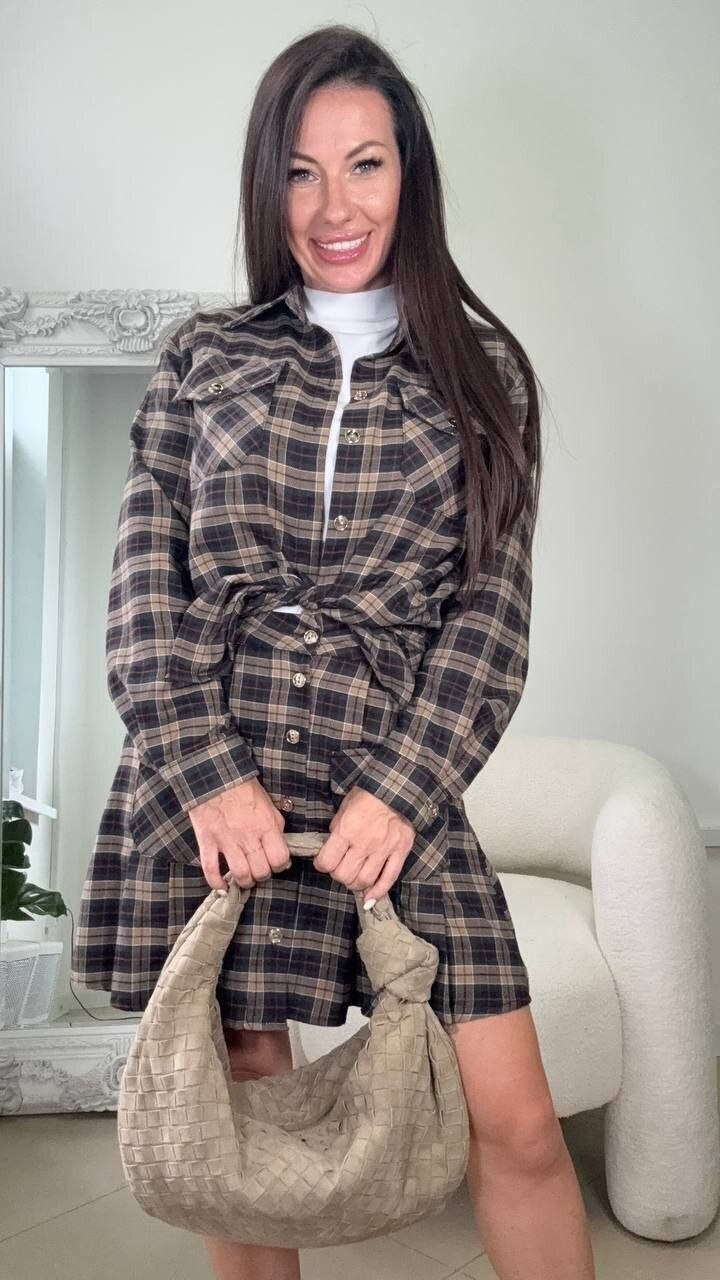платье в клетку,женский костюм в клетку miu miu,рубашка платья,женский костюм в клетку,костюм с юбкой