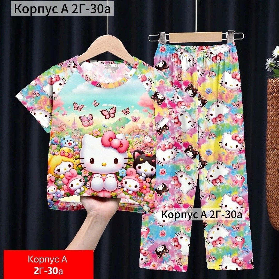 пижама для девочки sanrio hello kitty,комплект пижама,пижама девочек,пижама для малыша,детский костюм