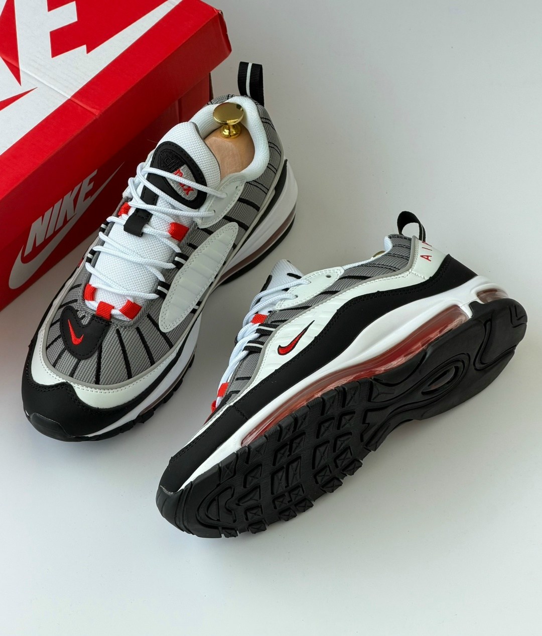 nike air max 98,nike air max 98 solar red,nike air max 98 white,кроссовки,air max 98