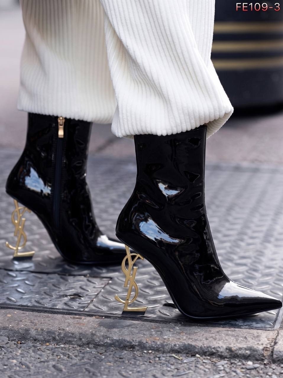 ,женские ботильоны,ботильоны saint laurent,стильные ботильоны,ботильоны лаковые