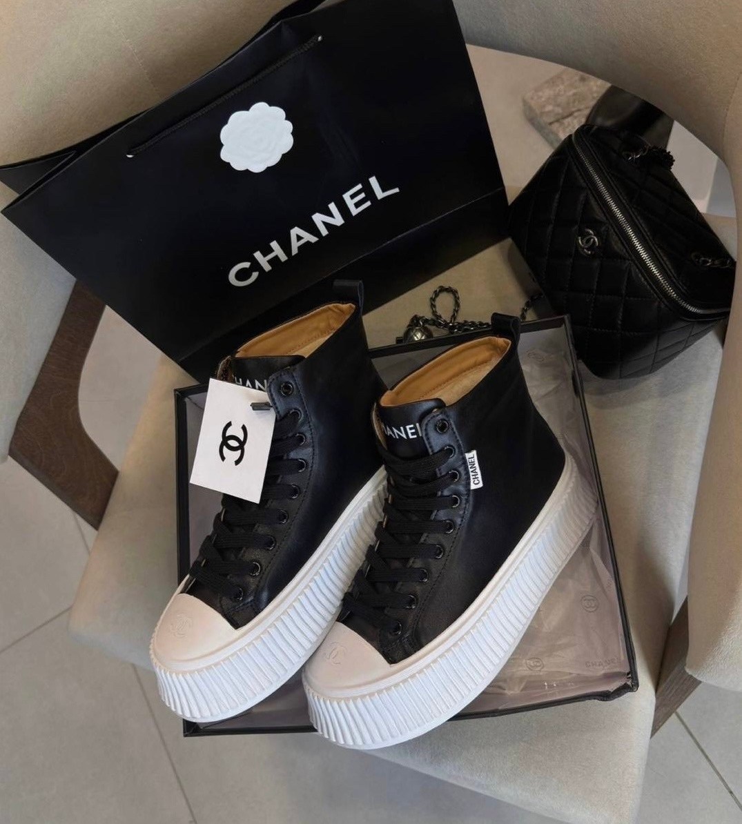 кеды chanel,,кроссовки зимние шанель,кеды шанель женские,ботинки высокие chanel демисезонные