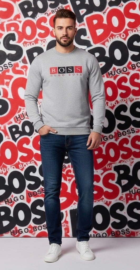серый свитшот,толстовки свитшот,свитшот hugo boss,свитшот boss,свитшот мужская