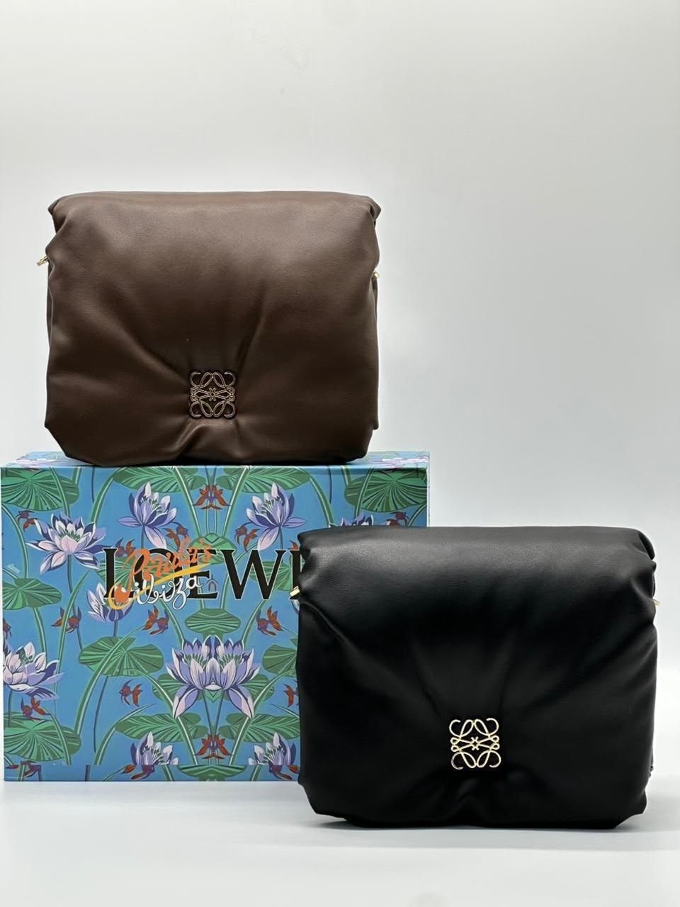 сумка,сумка женская,сумка loewe,дутая сумка loewe goya с логотипом коричневый,сумочка