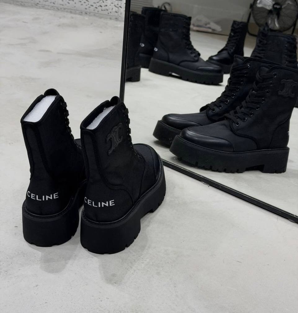 ботинки женские celine,ботинки celine,,селин  женская,celine черные ботинки