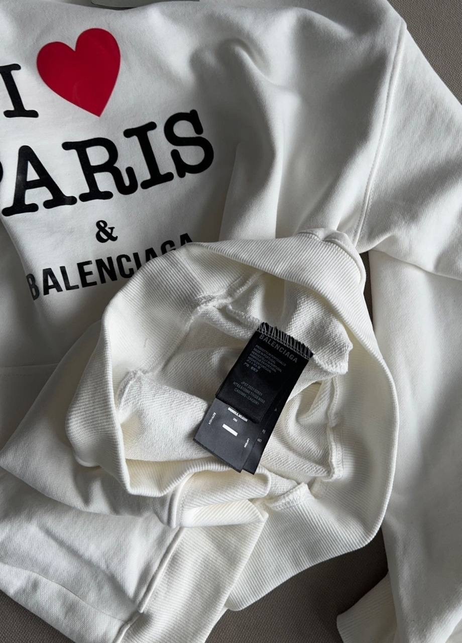худи оверсайз,худи balenciaga,кофта белая женская,свитшот женская,свитшот толстовка