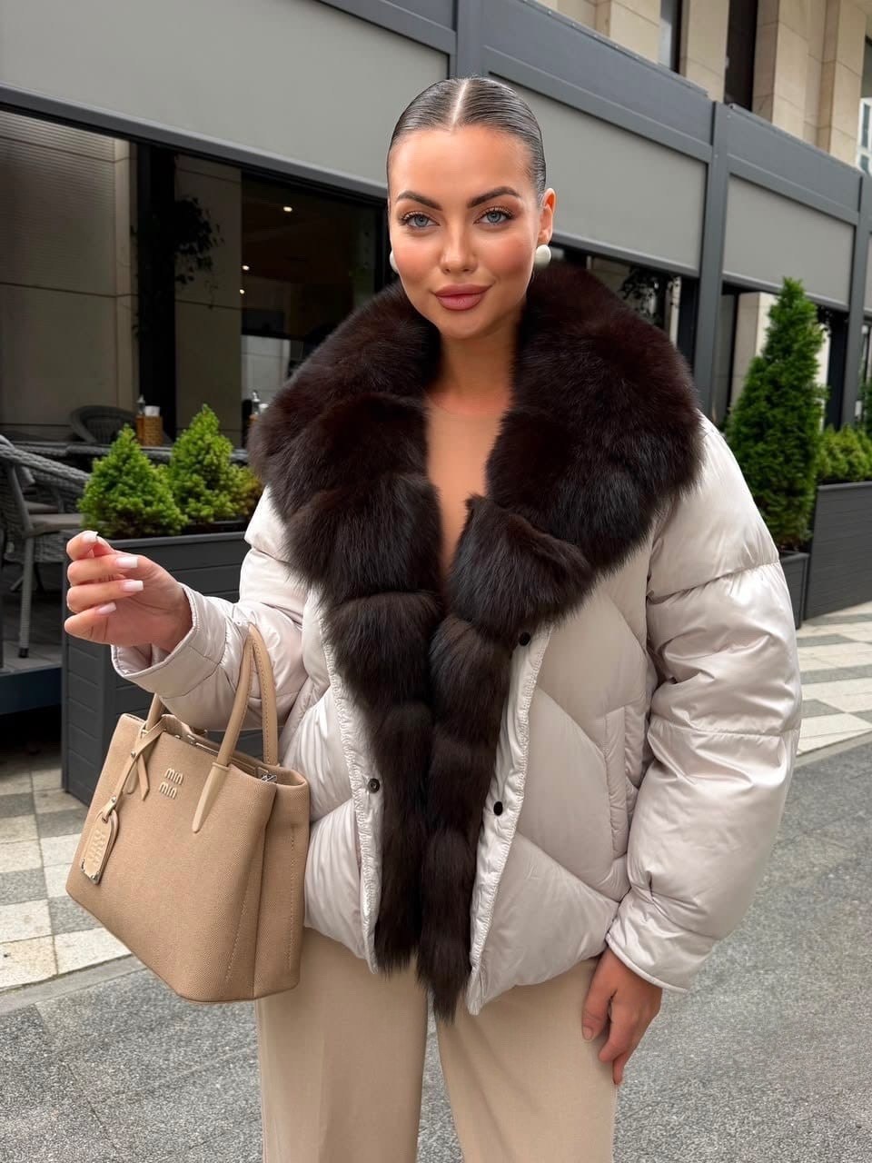 женский пуховик с натуральным мехом max mara premium,пуховик с натуральным мехом,пуховик с мехом,пуховик короткий,пуховик женский с мехом