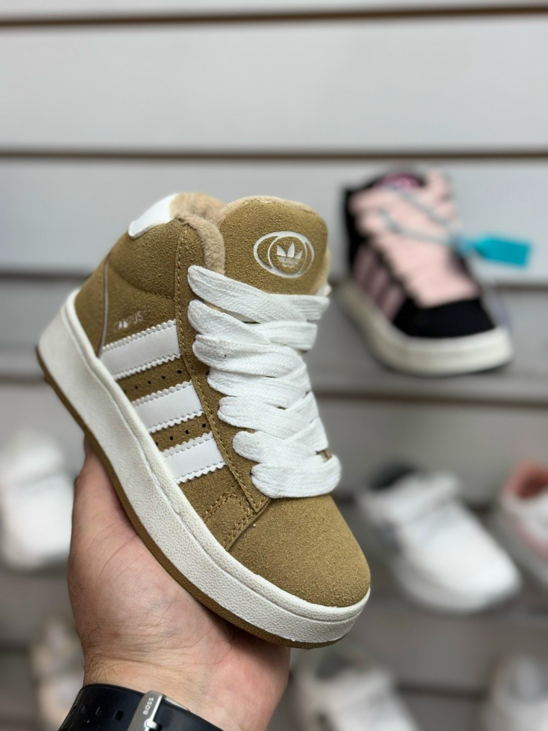 ,детская ,кроссовки замш, кроссовки,зимние кроссовки adidas campus высокие с мехом