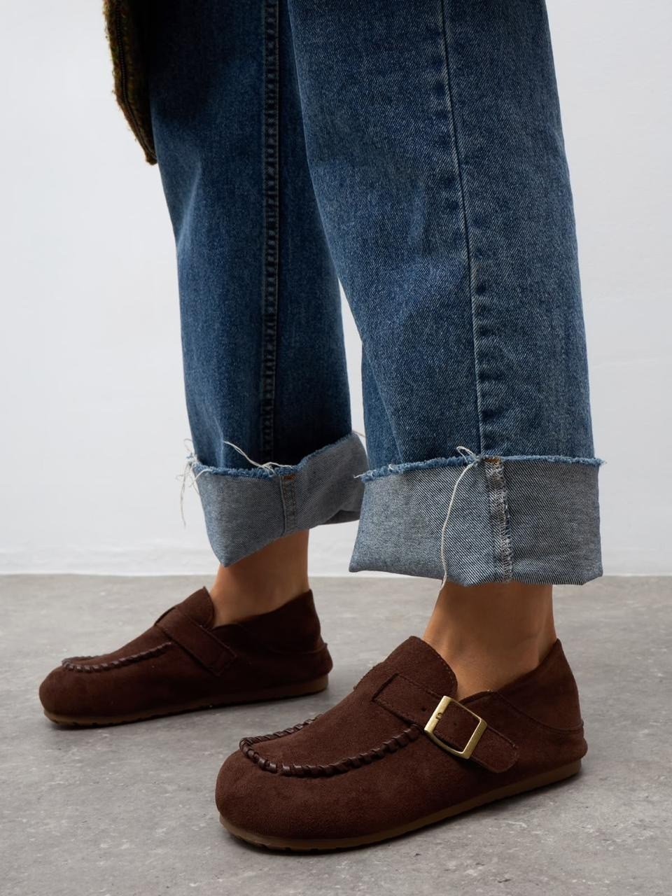 ,мюли лоферы на плоской подошве кожаные повседневные закрытые birkenstock,женская ,обуви,лоферы замша