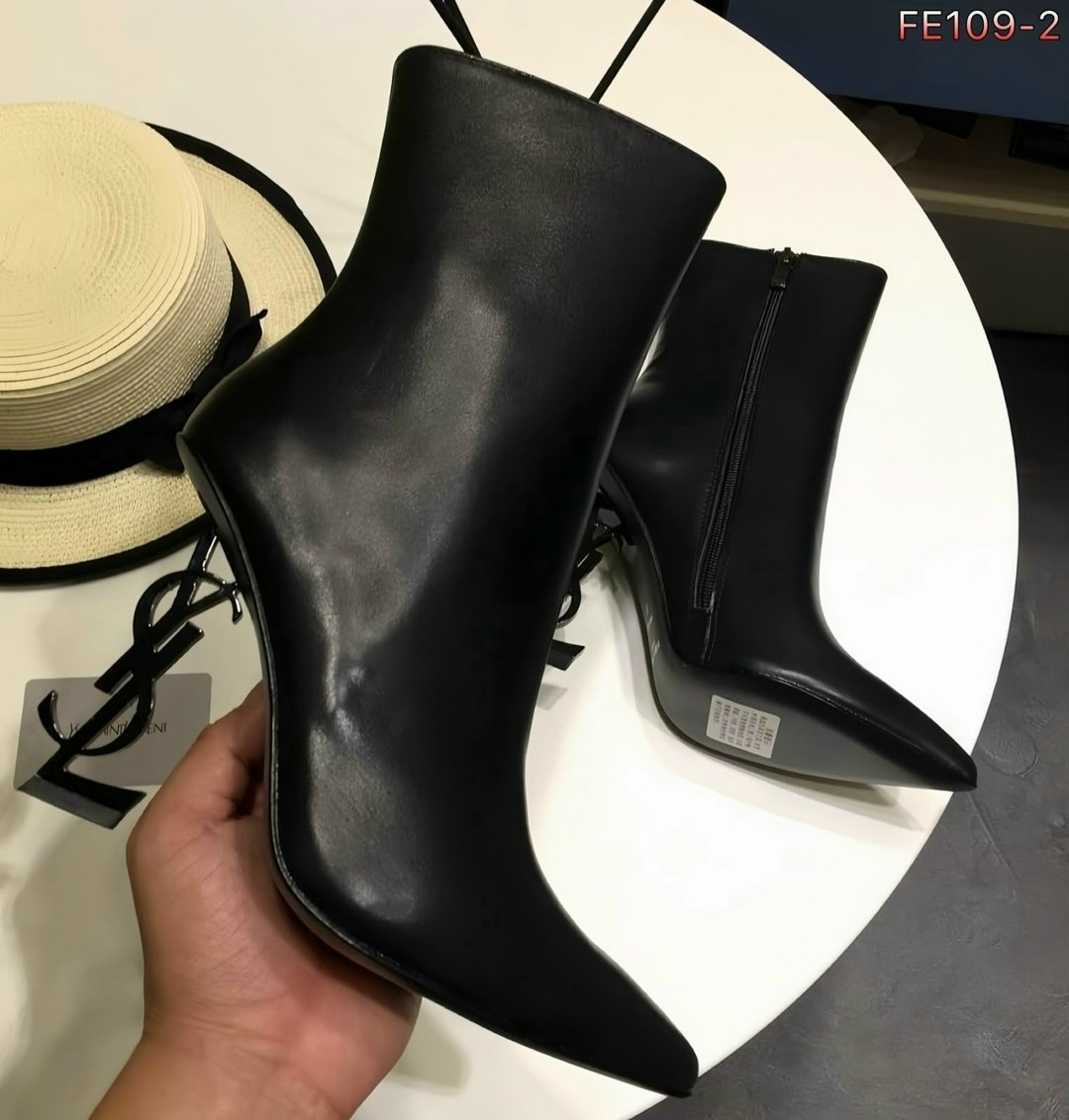 туфли ив сен лоран с каблуком,стильные ботильоны,сапоги yves saint laurent каблук,сапоги saint laurent,ботильоны saint laurent