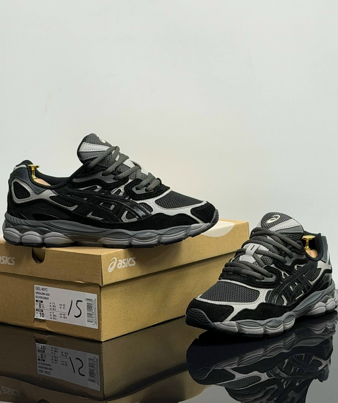 мужские кроссовки asics,кроссовки asics gel-nyc,кроссовки asics,спортивные кроссовки asics gel nyc asics цвет серый черный,кроссовки asics gel