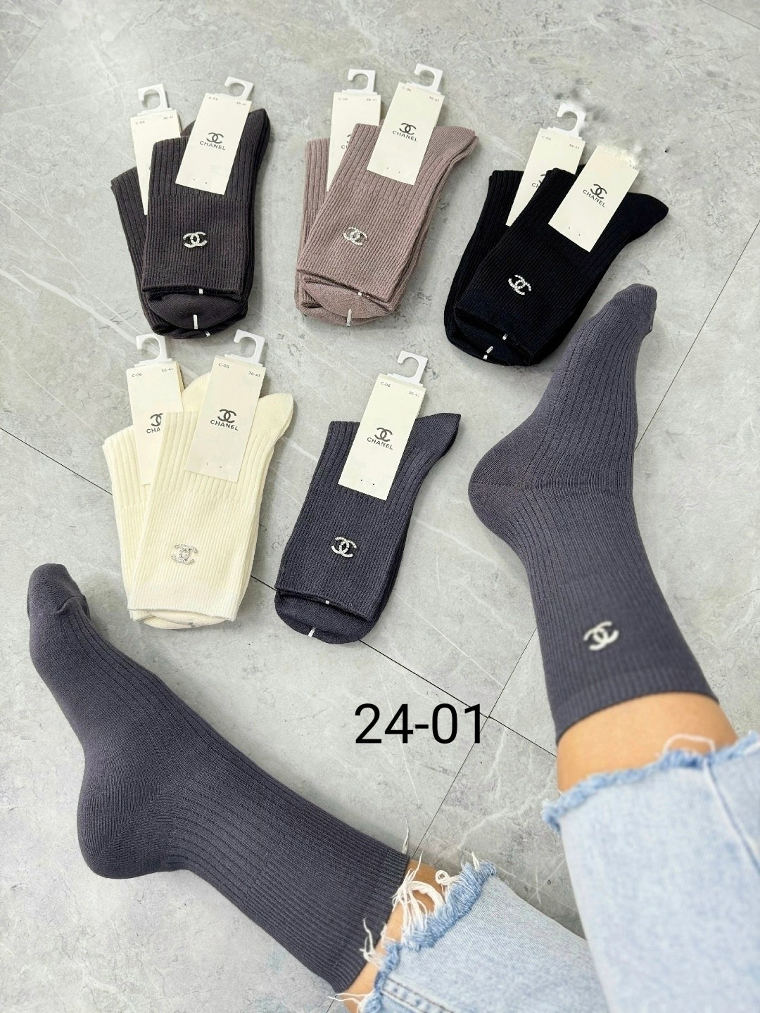 женские носки набор 5 пар,носки chanel,носки женские,носки модная,носки шанель
