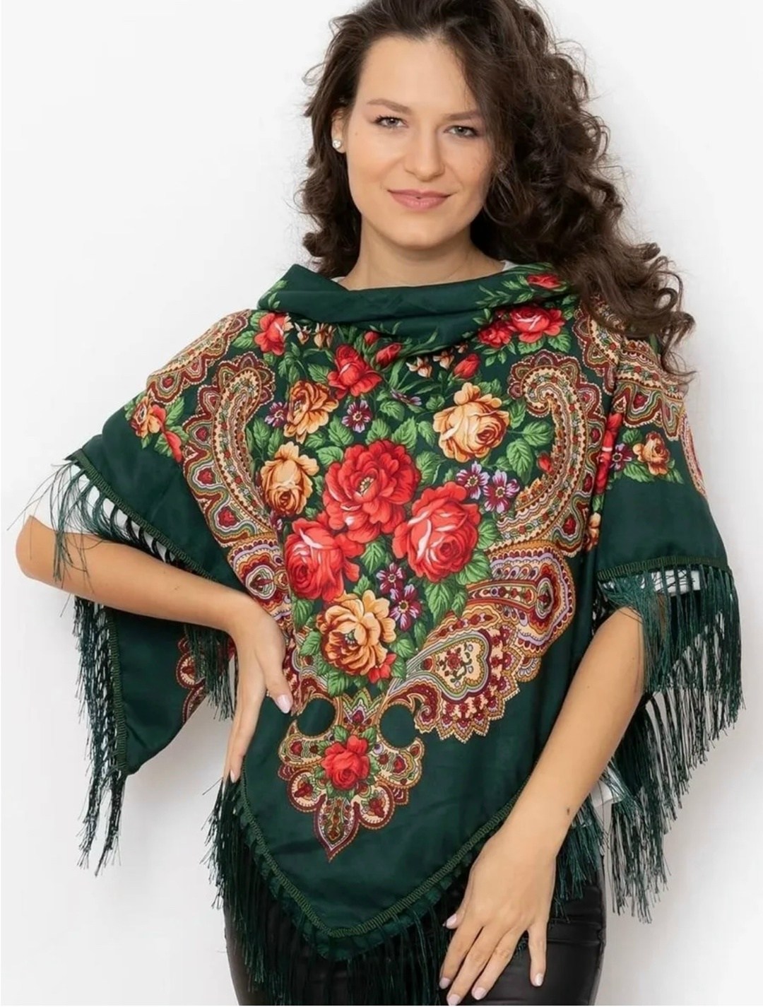 платок женский теплый,павлопосадский платок,платки павловопосадские,платка,платки с бахромой
