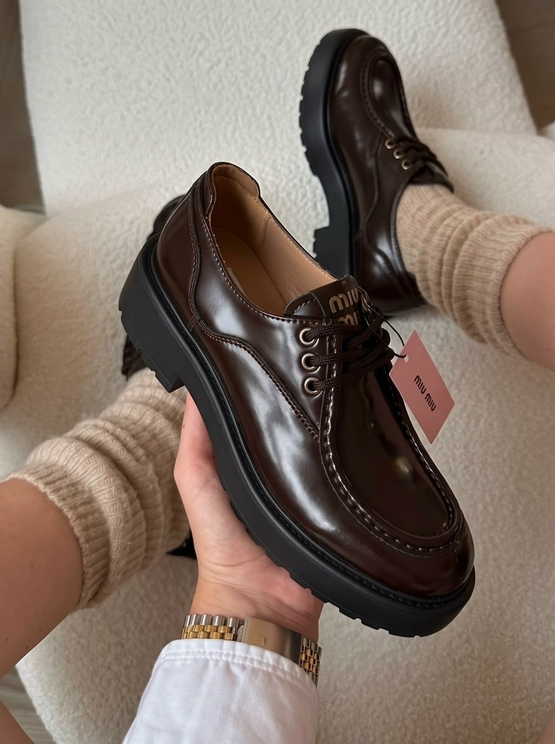 ,лоферы miu miu,ботинки miu miu,женская ,модная