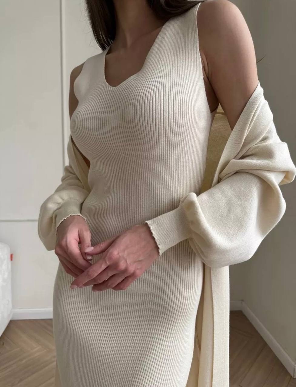 платье лапша длинное и кардиган,платье с кардиганом,платье лапша длинное и кардиган alicedream,трикотажное женское платье,платье + кардиган