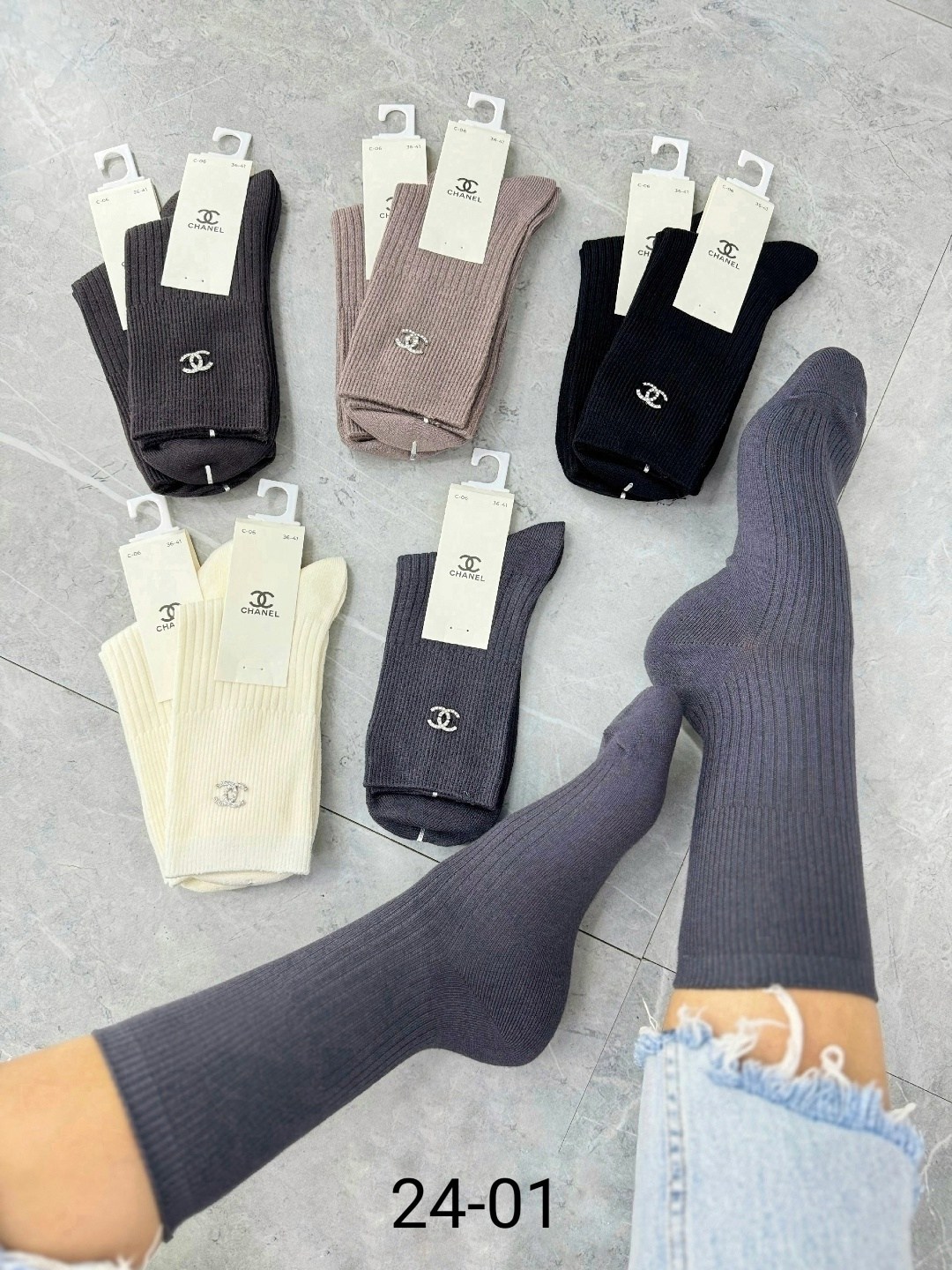 женские носки набор 5 пар,носки chanel,носки женские,носки модная,носки шанель