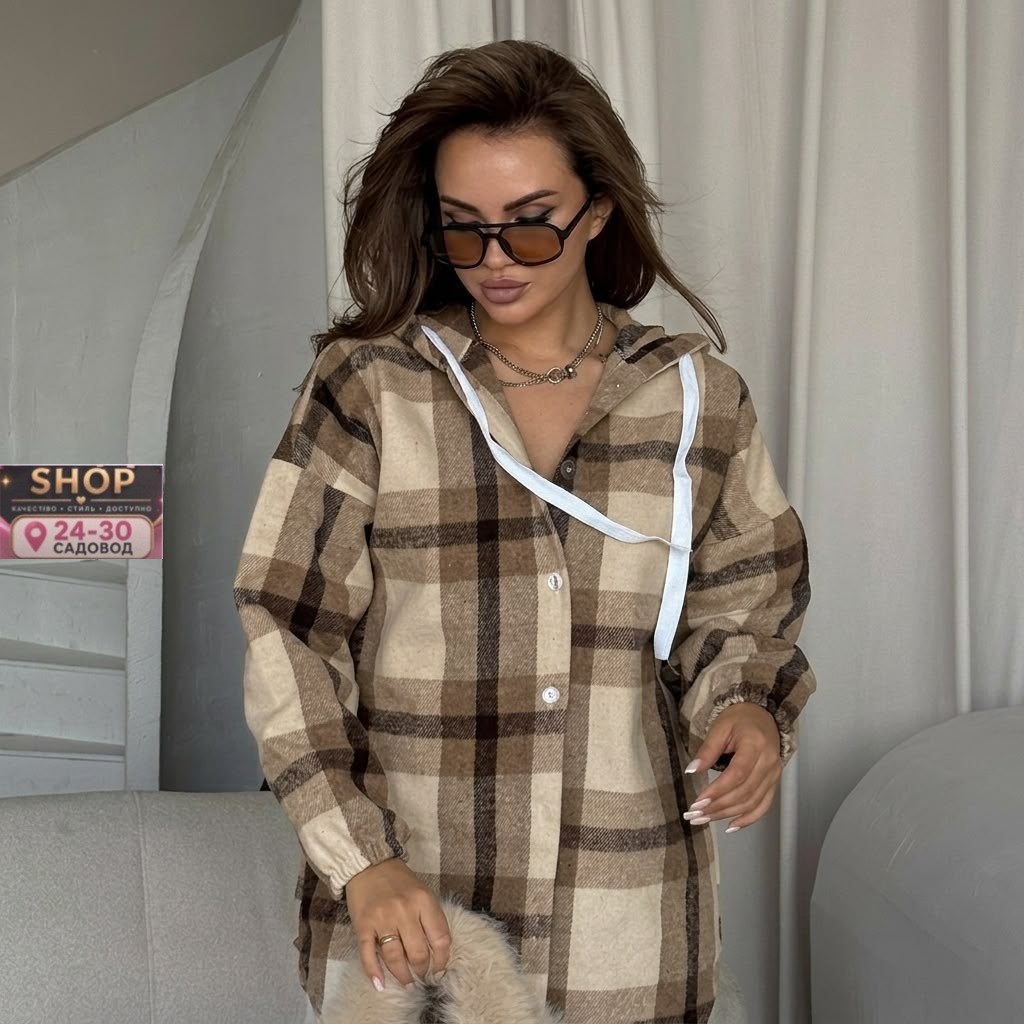 рубашка оверсайз теплая в клетку удлиненная amy store,теплая рубашка в клетку с капюшоном,рубашка в клетку тёплая женская,рубашка в клетку теплая с капюшоном оверсайз,рубашка женская оверсайз в клетку