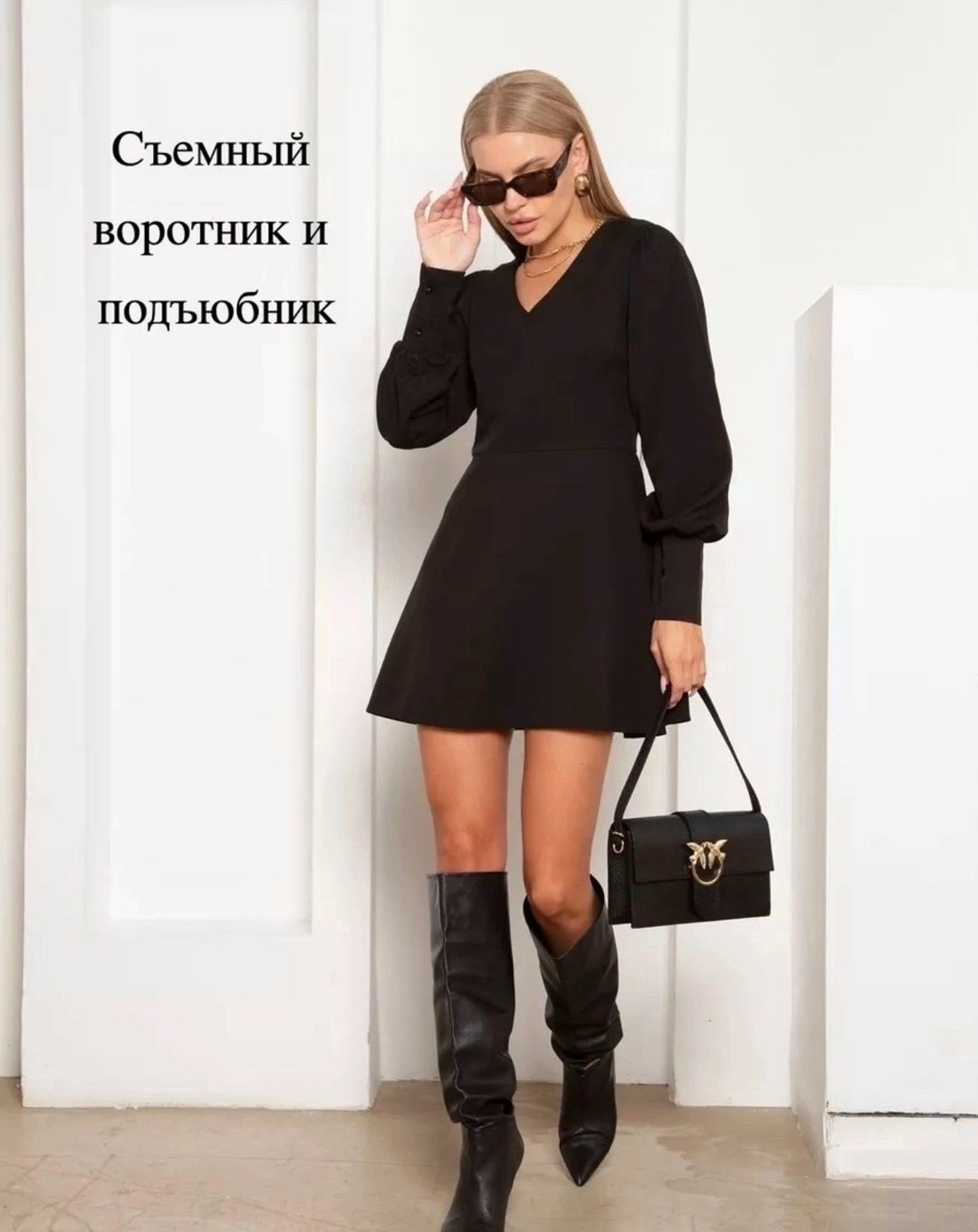 платье черное с белым воротником,стильное платье мини,платье с белым воротником,платье с воротником,платье с белым воротничком