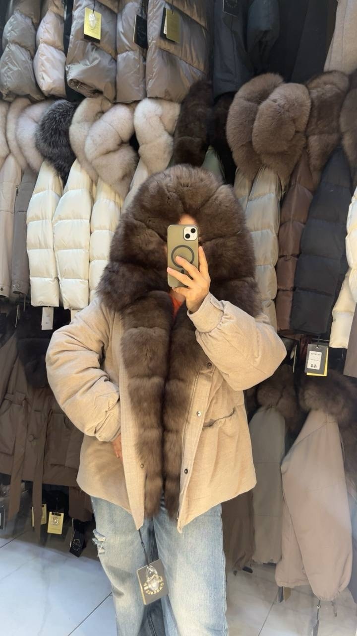 пуховик с натуральным мехом,куртка - пуховик с мехом песца city furs,пуховик женский с натуральным мехом,пуховик с мехом,куртка с мехом