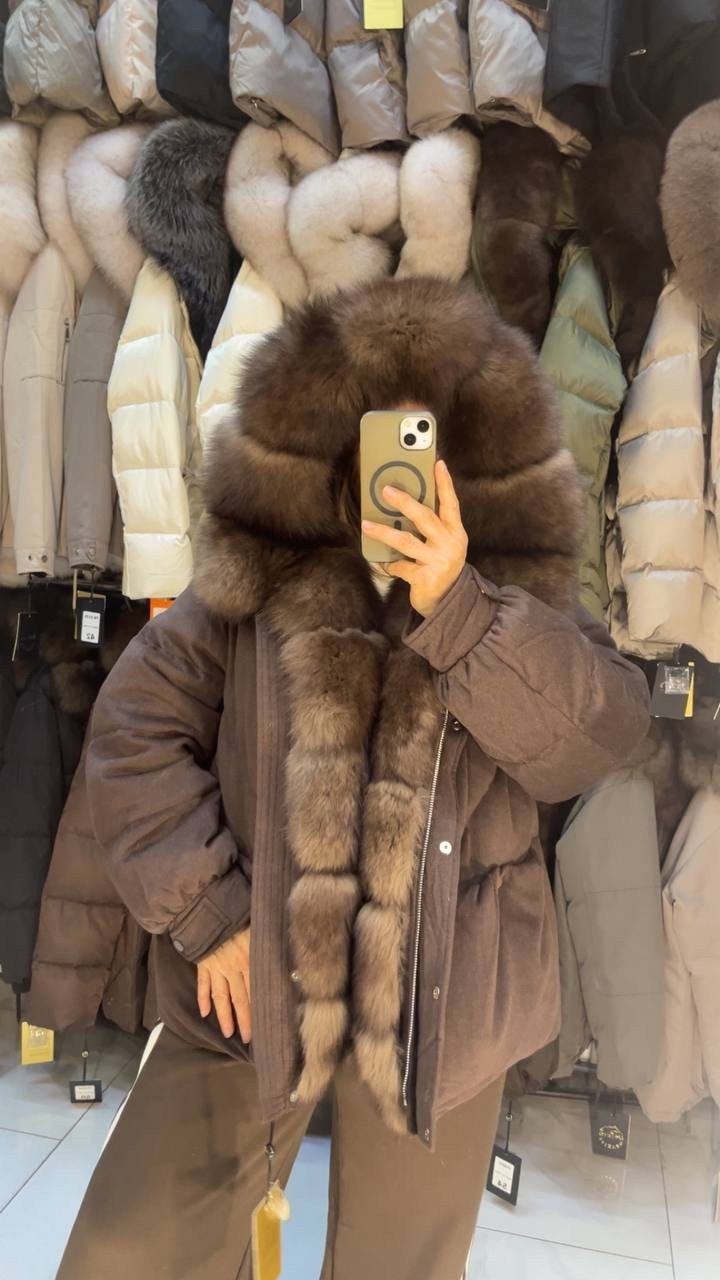 пуховик с натуральным мехом,куртка - пуховик с мехом песца city furs,пуховик женский с натуральным мехом,пуховик с мехом,куртка с мехом
