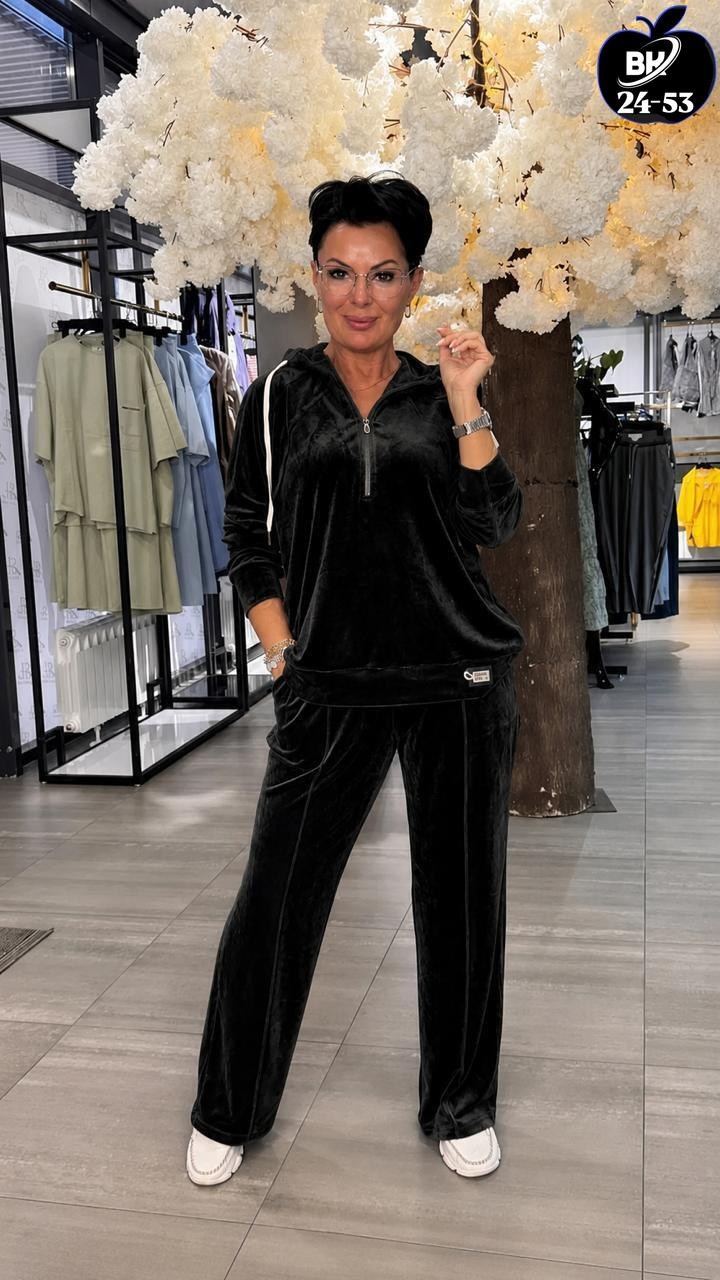 костюм велюровый,спортивный костюм велюровый спорт-шик mololux 391590737,велюровый костюм женский,велюровый костюм спортивный,женский спортивный костюм велюровый черный 1337/1338