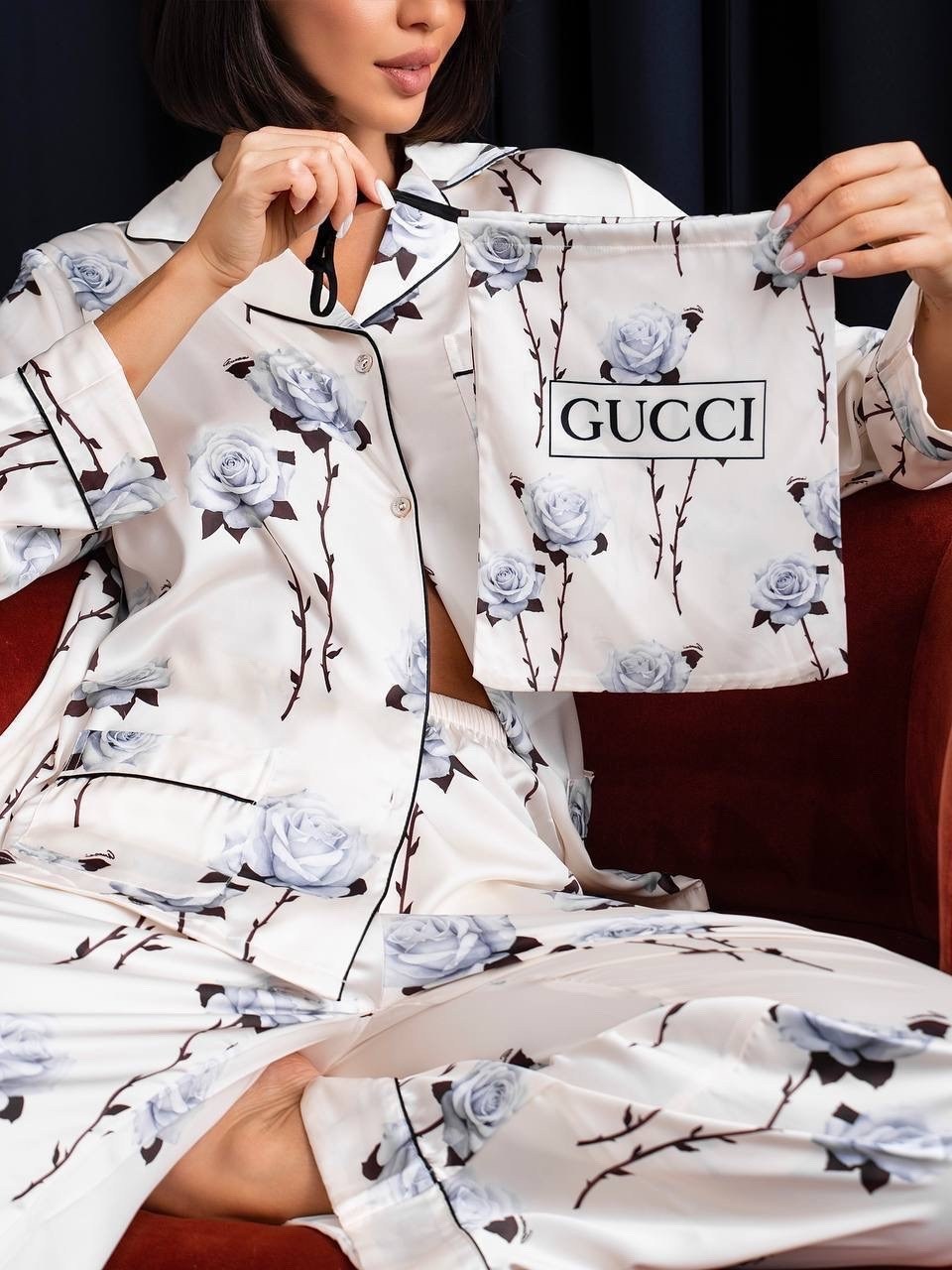 женская пижама,пижамные костюмы,пижама для женщин,пижама gucci,костюм в пижамном стиле