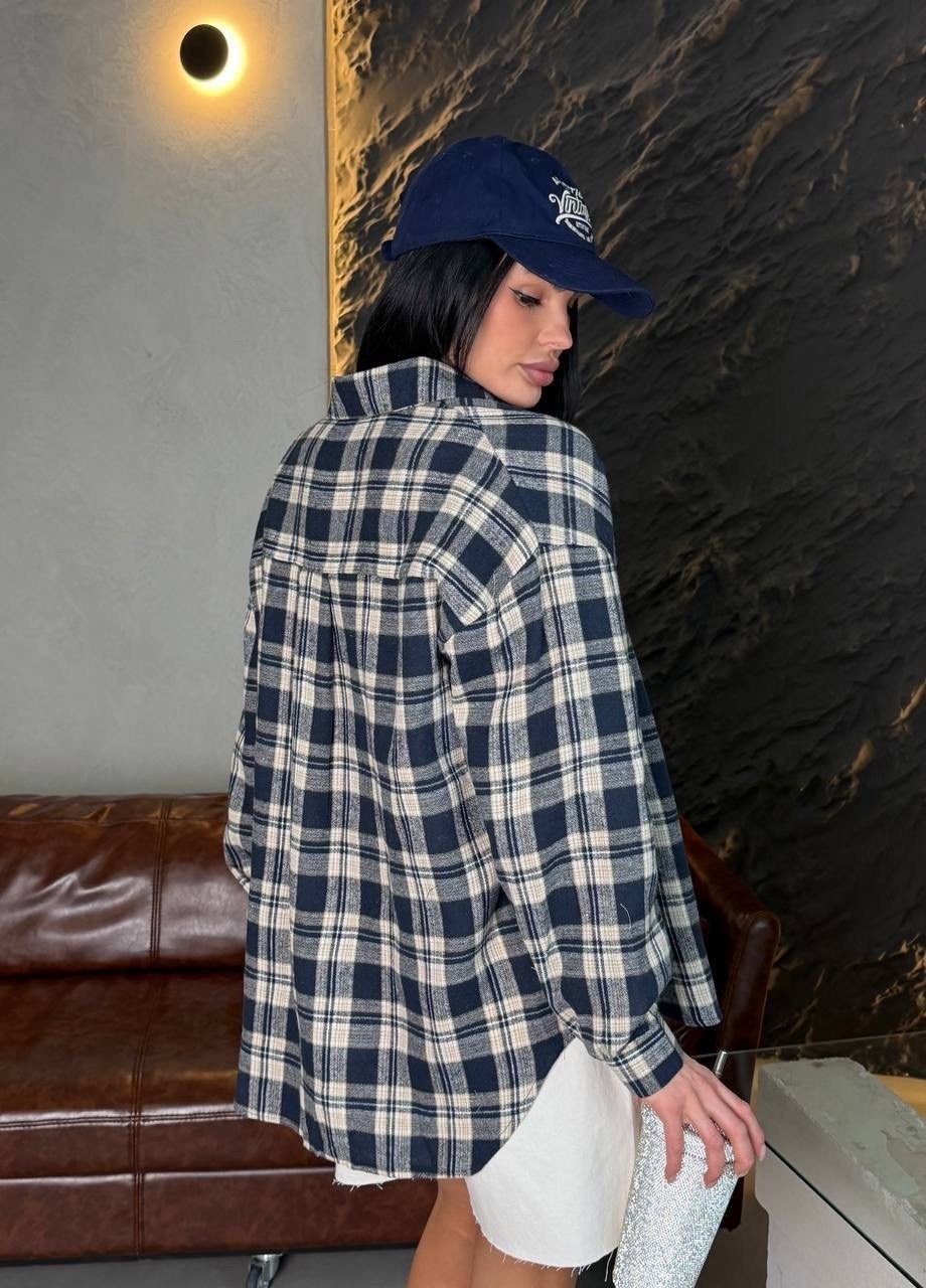 рубашка классическая в клетку оверсайз la fashion,женская рубашка oversize в клетку,рубашка в клетку женская оверсайз,женская рубашка в клетку,рубашка в клетку оверсайз badishka
