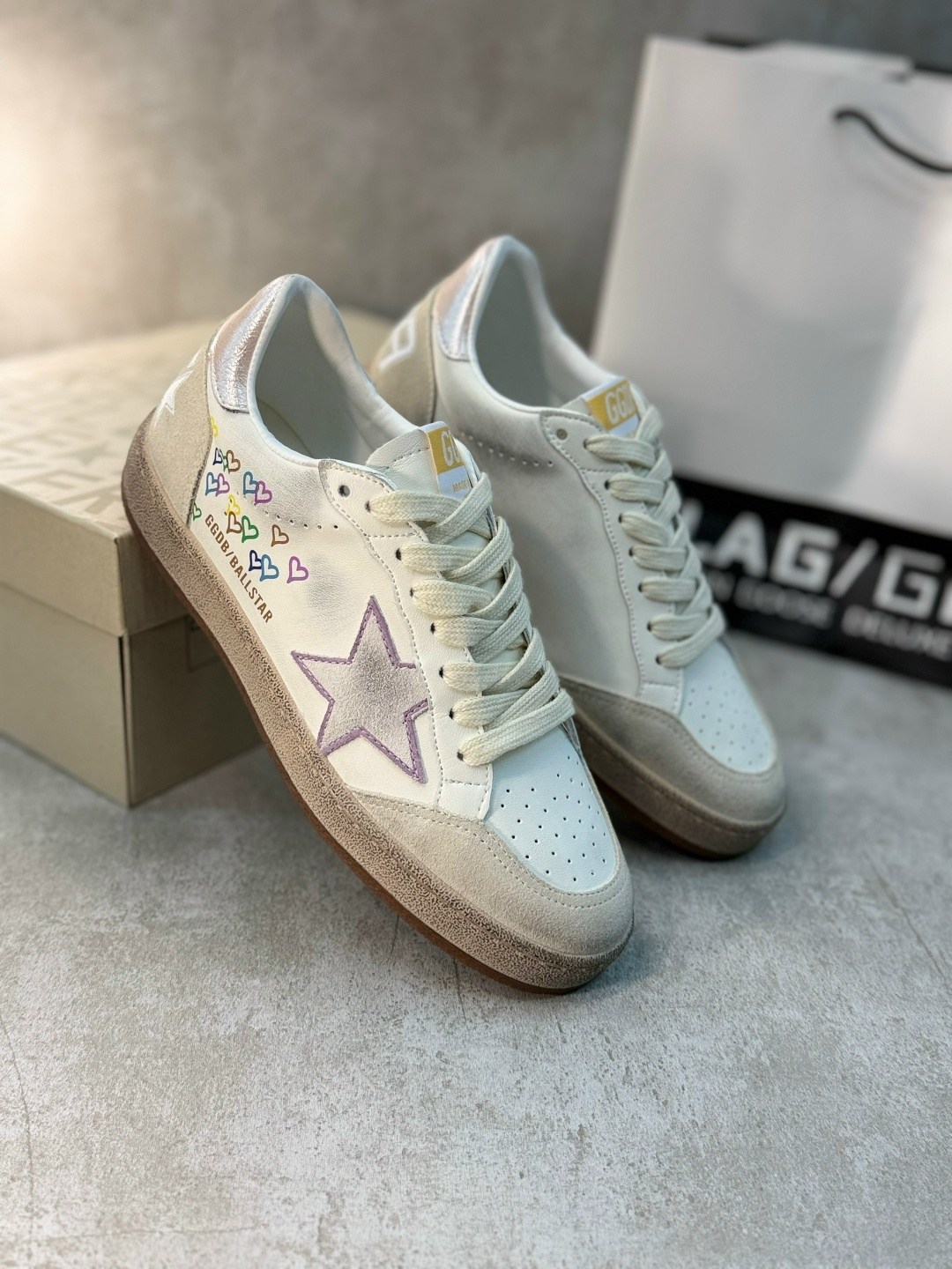 кроссовки golden goose ballstar из кожи,низкие кожаные кроссовки ballstar 12164 golden goose мультиколор,,кроссовки golden goose,кеды golden goose