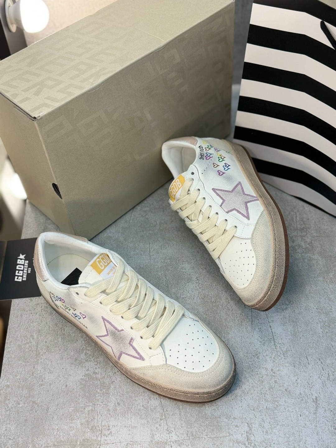 кроссовки golden goose ballstar из кожи,низкие кожаные кроссовки ballstar 12164 golden goose мультиколор,,кроссовки golden goose,кеды golden goose