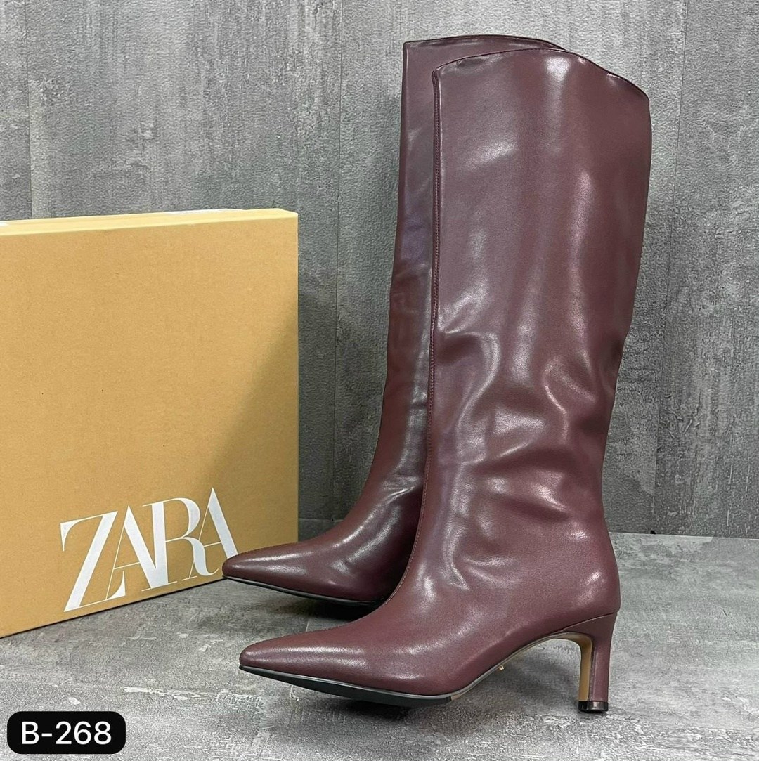 сапоги зара,сапоги zara,сапоги женские,,сапоги трубы на каблуке