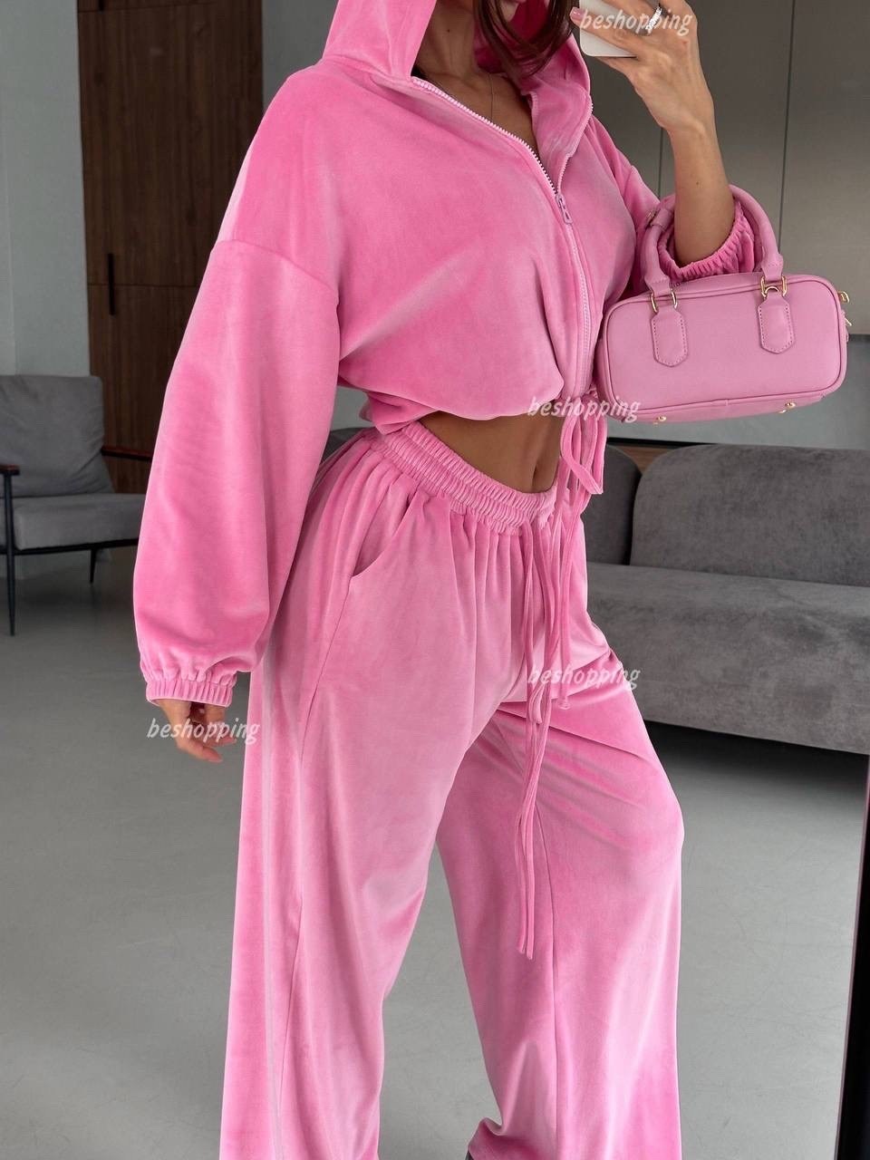 велюровый костюм женский,спортивный костюм велюровый,костюм велюровый,костюм женский розовый велюровый,костюм спортивный велюровый pi7 цвет розовый