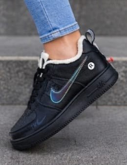 кроссовки зимние nike air force 1,кросcовки nike air force 1,кроссовки зимние nike air force,кроссовки nike air force 1 low a100590 all black зимние с мехом,зимние кроссовки nike air force 1 low