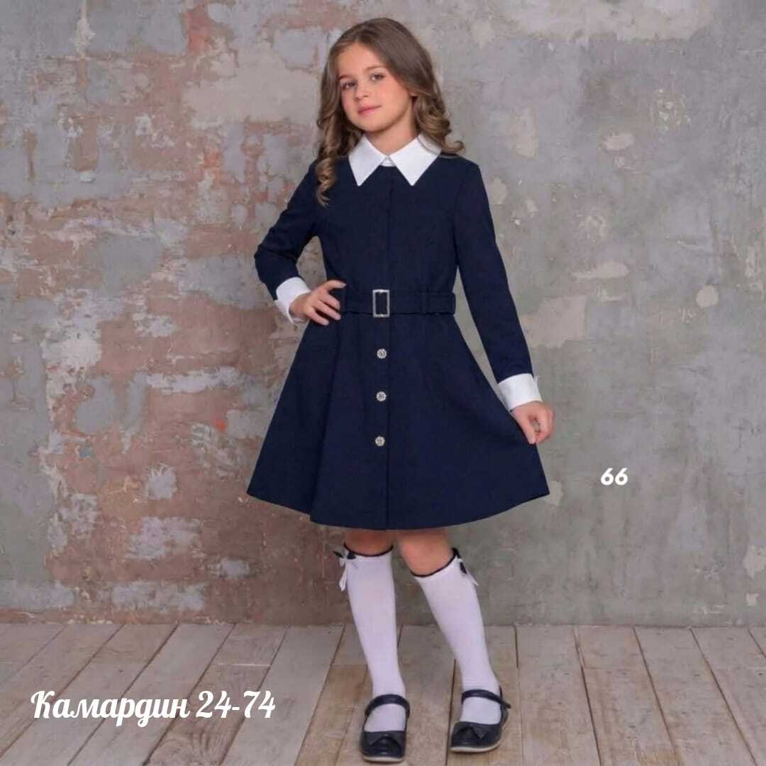 платье школьное маленькая леди 1641-516bbok,платье к школе,платье школьное нарядное,школьное платье для девочки,школьное платье для девочки "полинка" синее с воротником