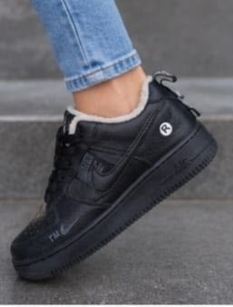 кроссовки зимние nike air force 1,кросcовки nike air force 1,кроссовки зимние nike air force,кроссовки nike air force 1 low a100590 all black зимние с мехом,зимние кроссовки nike air force 1 low
