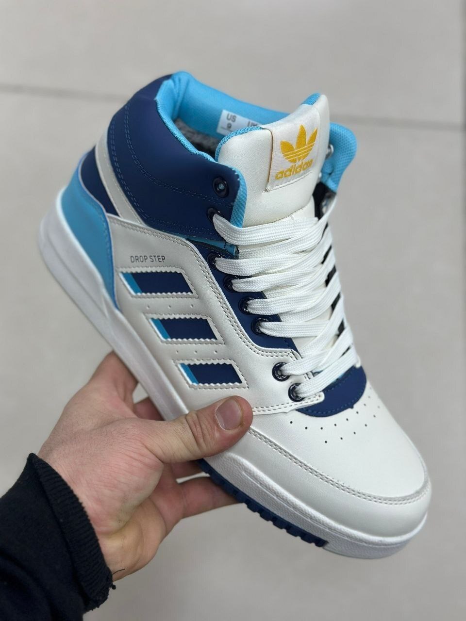 ,кроссовки adidas,высокие кожаные кроссовки адидас,мужские кроссовки adidas,кроссовки адидас drop step
