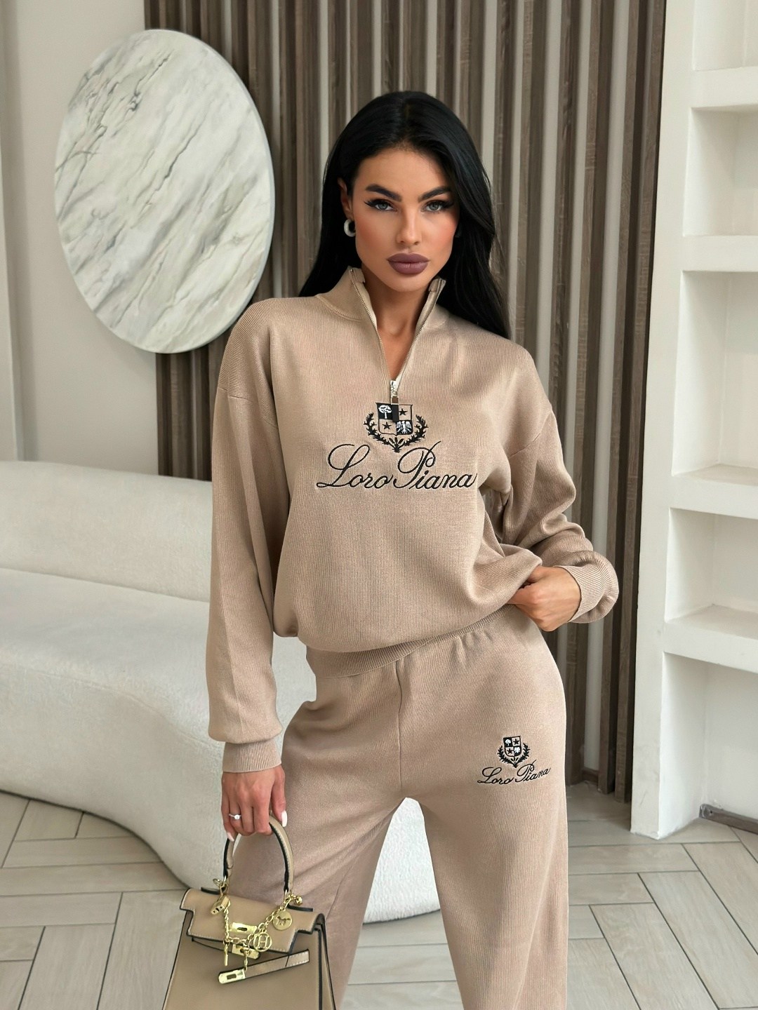вязаный костюм свитшот и брюки trend collection,костюм на флисе,костюм женский,костюм трикотажный женский,костюм спортивный женский