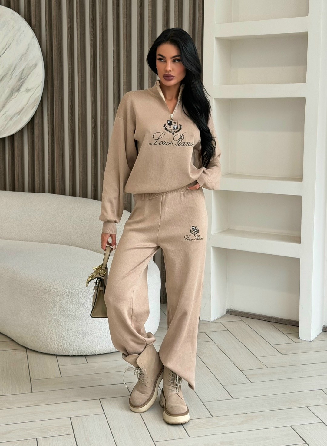 вязаный костюм свитшот и брюки trend collection,костюм на флисе,костюм женский,костюм трикотажный женский,костюм спортивный женский