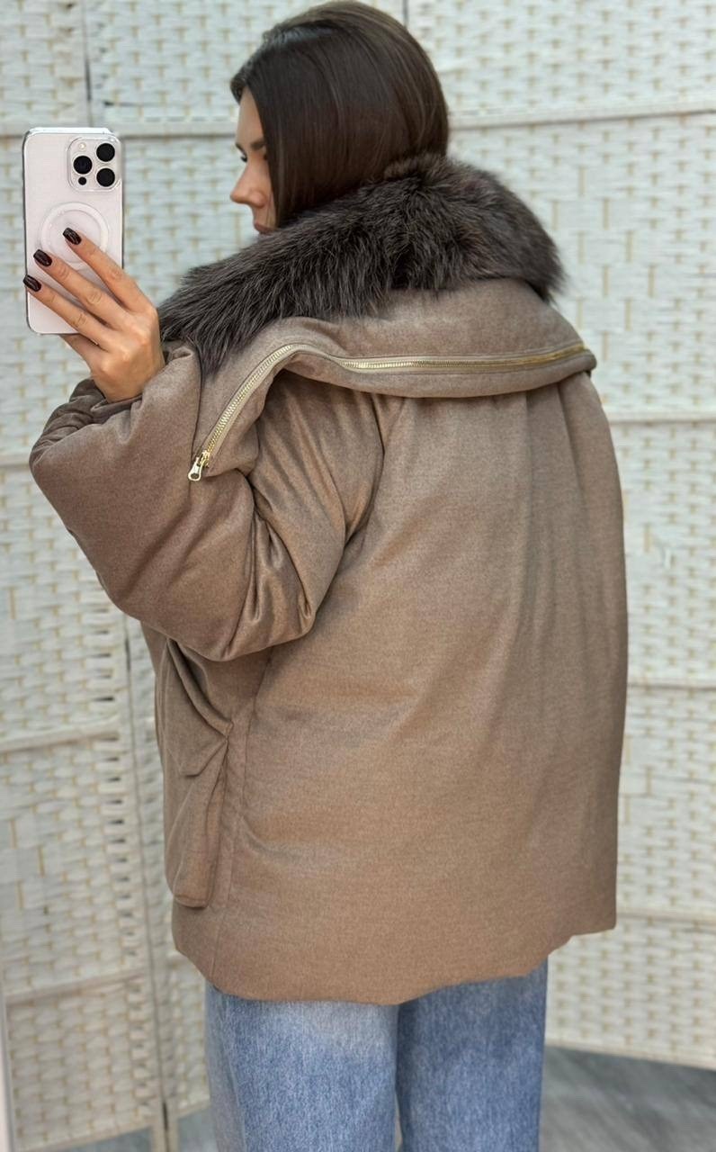 зимние куртки,куртка - пуховик с мехом чернобурки city furs,куртка с мехом,куртка оверсайз,парка с мехом