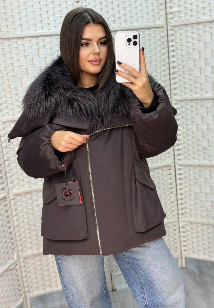 зимние куртки,куртка - пуховик с мехом чернобурки city furs,куртка с мехом,куртка оверсайз,парка с мехом