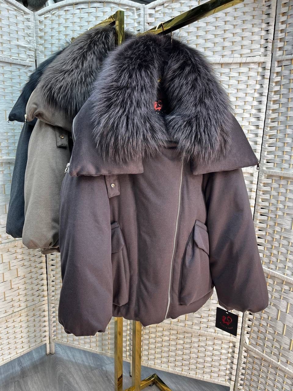 зимние куртки,куртка - пуховик с мехом чернобурки city furs,куртка с мехом,куртка оверсайз,парка с мехом
