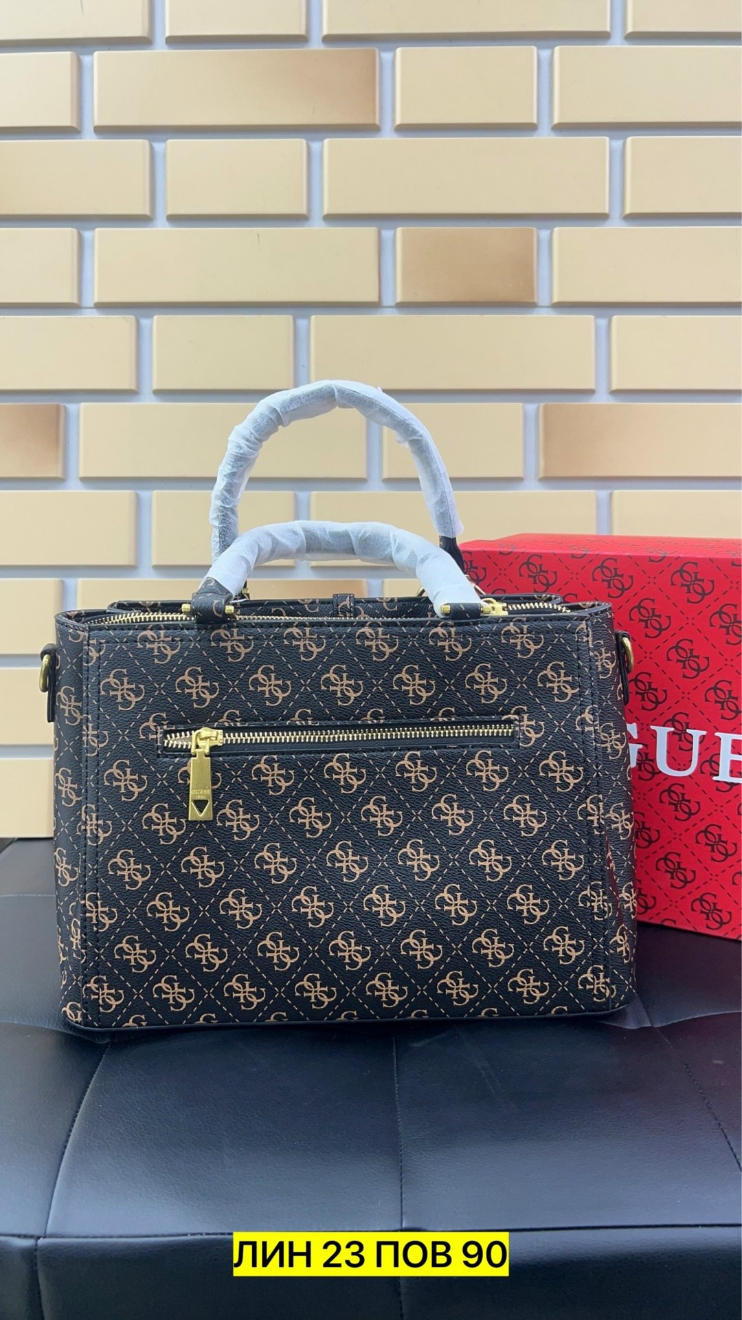 сумка guess,женская сумка guess,сумка с ручками guess james logo girlfriend satchel hwpa8970060 черно-коричневый,сумка,сумка диор