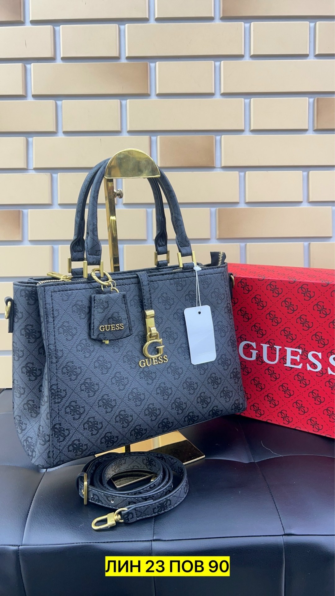 сумка guess,женская сумка guess,сумка с ручками guess james logo girlfriend satchel hwpa8970060 черно-коричневый,сумка,сумка диор