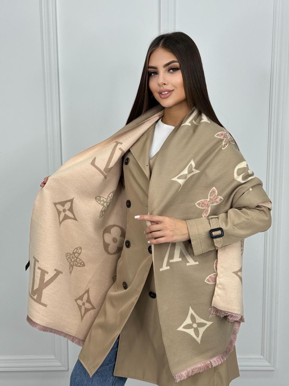 двухсторонний теплый палантин louis vuitton,палантин женский кашемир,палантин кашемир,палантин двухсторонний,палантин женский с принтом