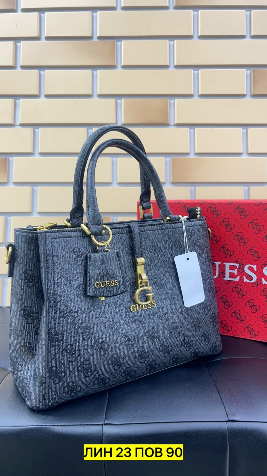сумка guess,женская сумка guess,сумка с ручками guess james logo girlfriend satchel hwpa8970060 черно-коричневый,сумка,сумка диор