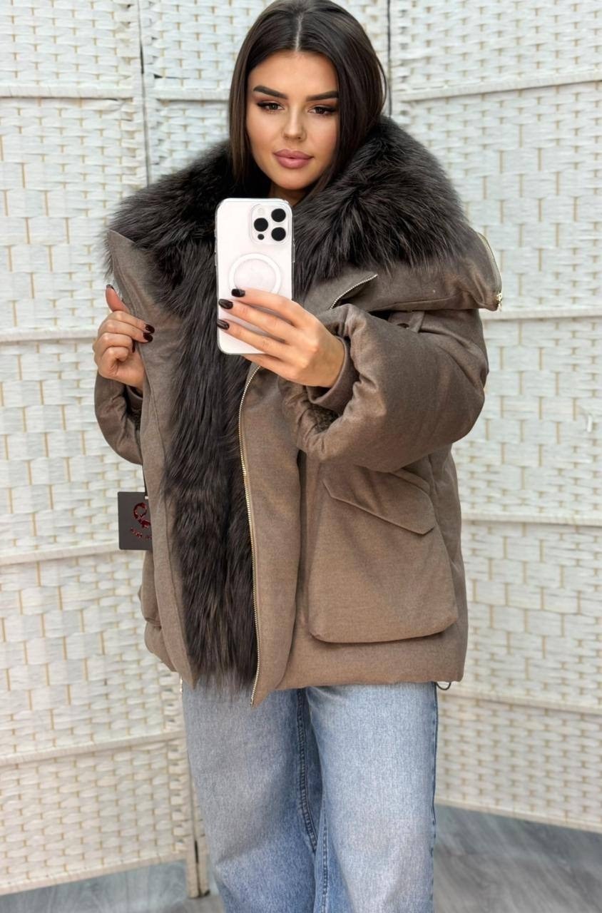 зимние куртки,куртка - пуховик с мехом чернобурки city furs,куртка с мехом,куртка оверсайз,парка с мехом