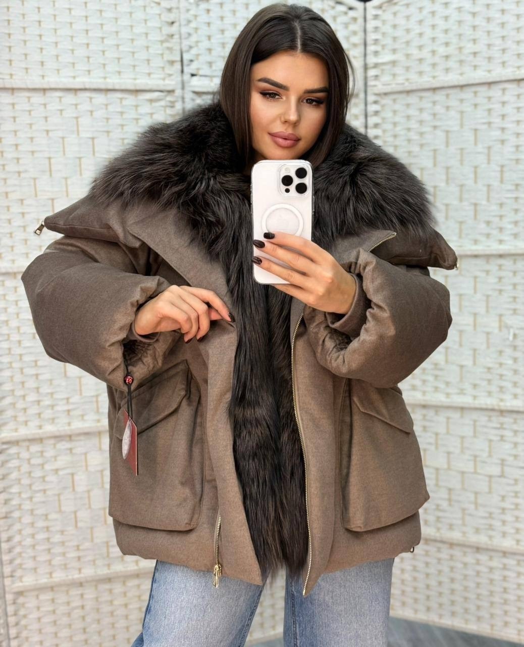 зимние куртки,куртка - пуховик с мехом чернобурки city furs,куртка с мехом,куртка оверсайз,парка с мехом