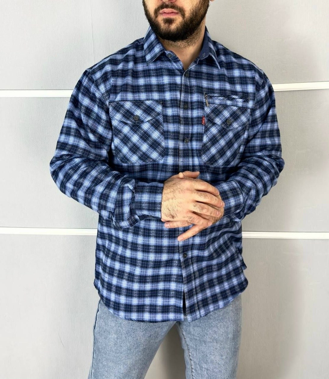 рубашка в клетку теплая h&h fashion,рубашка мужская,рубашка теплая в клетку,рубашка теплая в клетку с длинными рукавами,клетчатая мужская рубашка